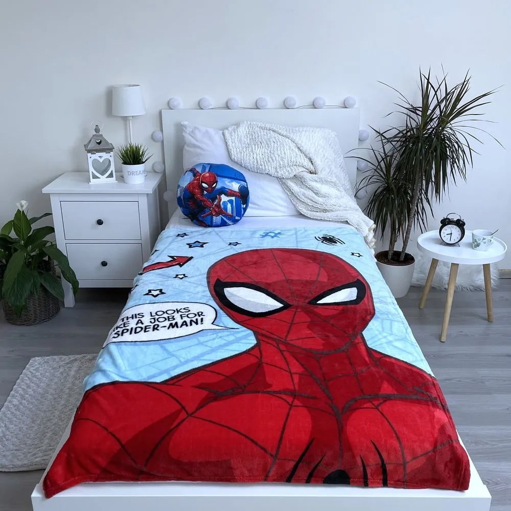 Piros-kék mikroplüss gyerek takaró 100x150 cm Spiderman – Jerry Fabrics