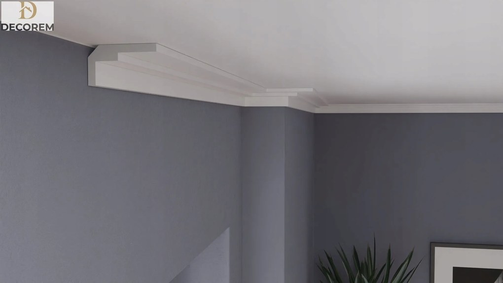 Mennyezeti díszléc DLSU5 6cm x 12cm párkány díszléc Xps Decorem