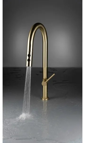 Deante BQO_R72M - Mosogatócsap kihúzható permetezővel OLFATO csiszolt arany