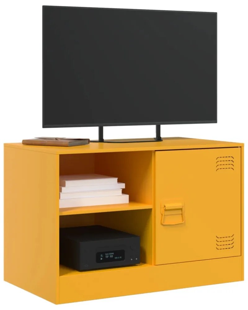 2 db mustársárga acél TV-szekrény 67 x 39 x 44 cm