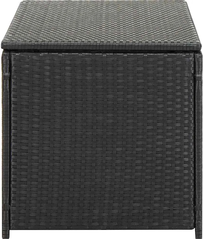 Fekete Polyrattan Kerti Tárolóláda 100 X 50 X 50 Cm