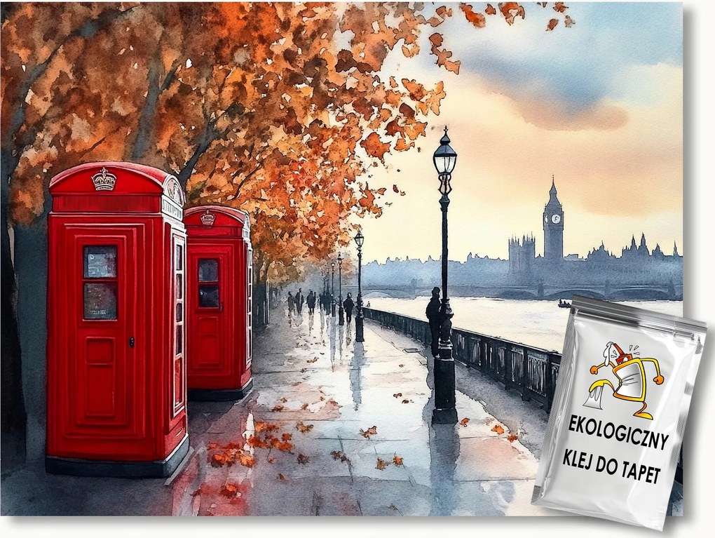 Fotótapéta Flizelina Anglia London Temza Big Ben Ősz 350x250 ragasztó