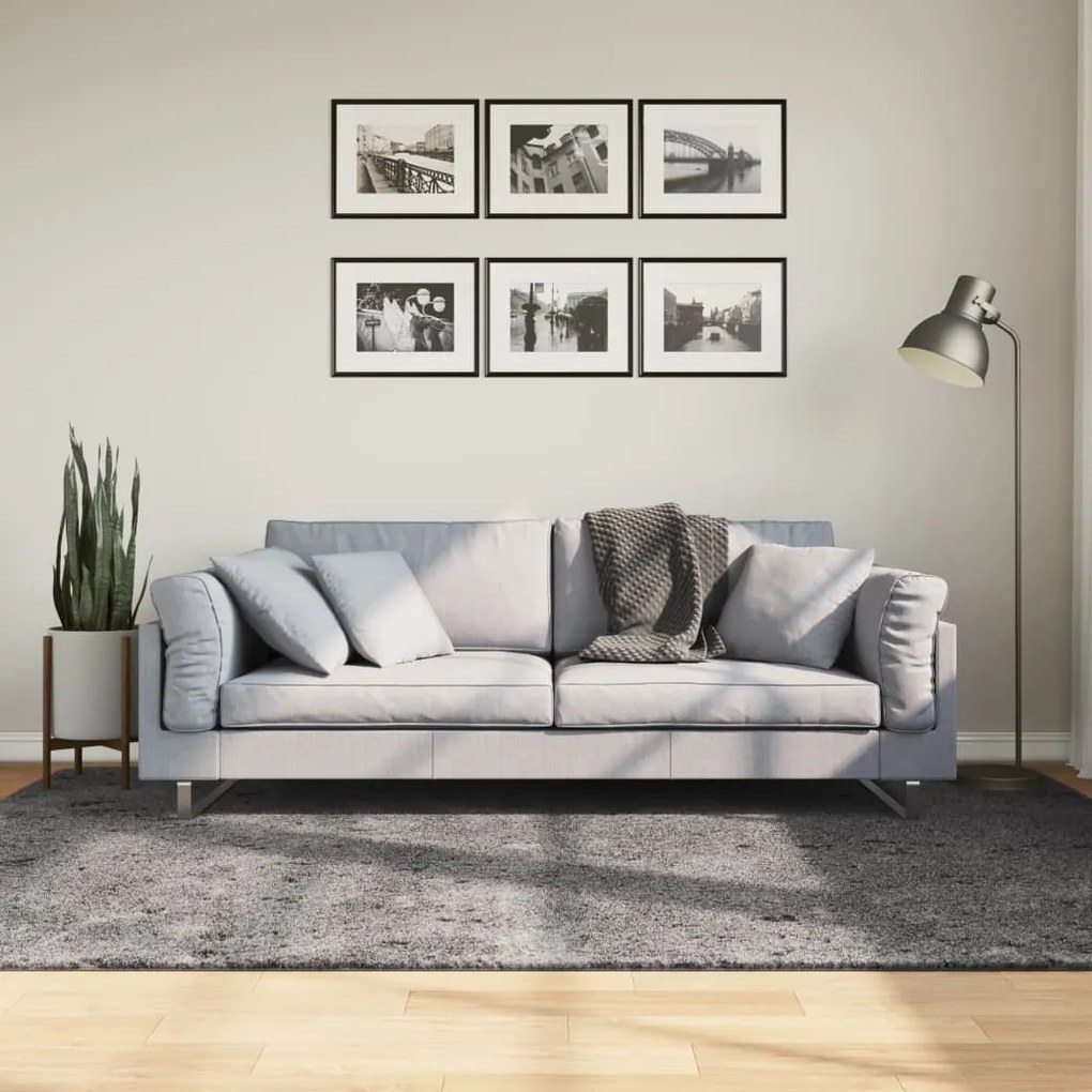 HUARTE antracit rövid szálú puha és mosható szőnyeg 160x230 cm