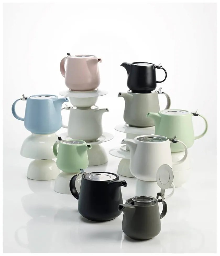 Tint világosszürke porcelán teáskanna szűrővel, 600 ml - Maxwell &amp; Williams