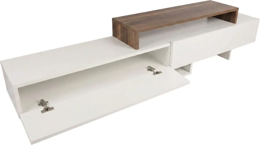 Nirvana TV-állvány, fehér-teak, 180 cm