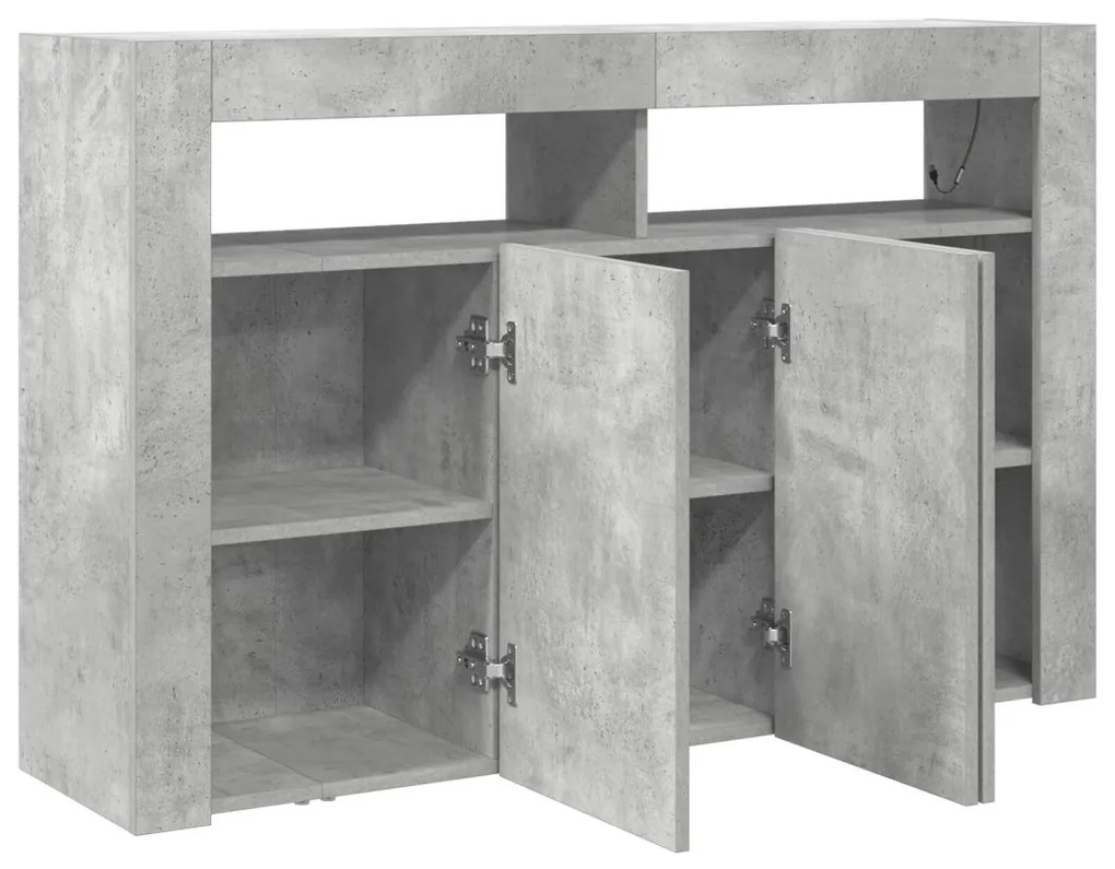 Oldalszekrény Beton Szürke Mérnöki Fa 116 x 30 x 75 cm Téglalap