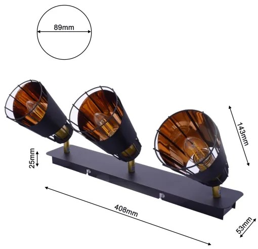 Spotlámpa RICK 3xE14/40W/230V
