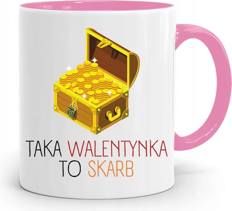 Rózsaszín Bögre Valentin Napra Valentin Nap Kincs nyomtatott fényképpel