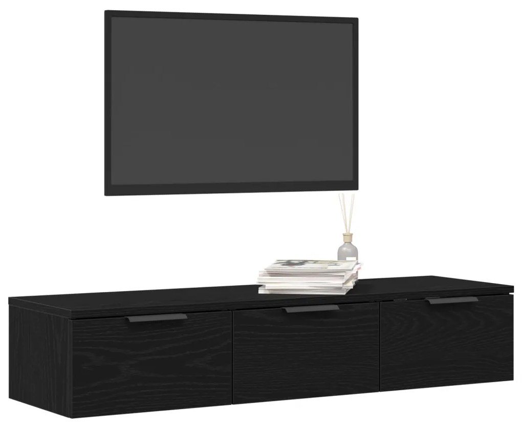 Fekete tölgy fali szekrény 102x30x20 cm Műanyagból