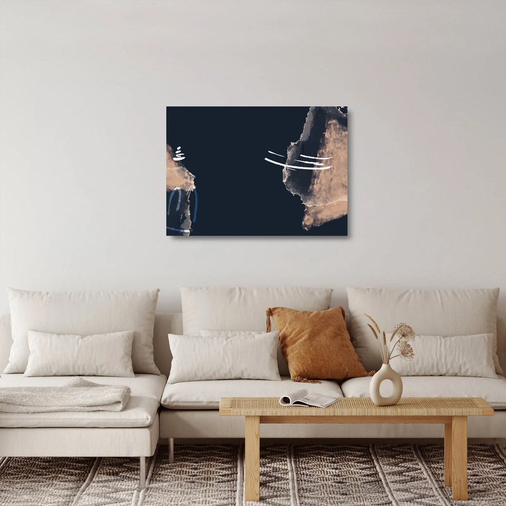 Üveg kép - Sötétkék absztrakció (70x50 cm)