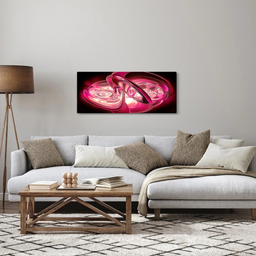 Rózsaszín fraktálos kép (120x50 cm)