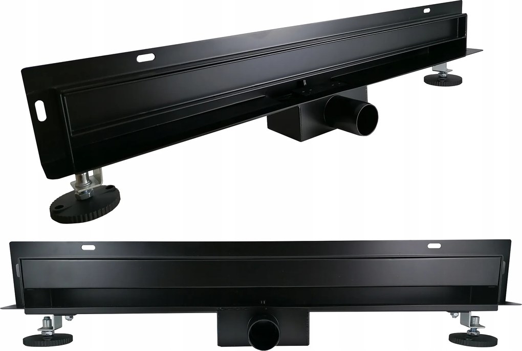 Lineáris fali zuhanyfolyóka 25 cm alacsony 52mm csempe alá 2in1 Fekete