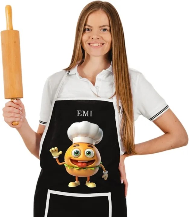 EMI Burger konyhai kötény, Fekete