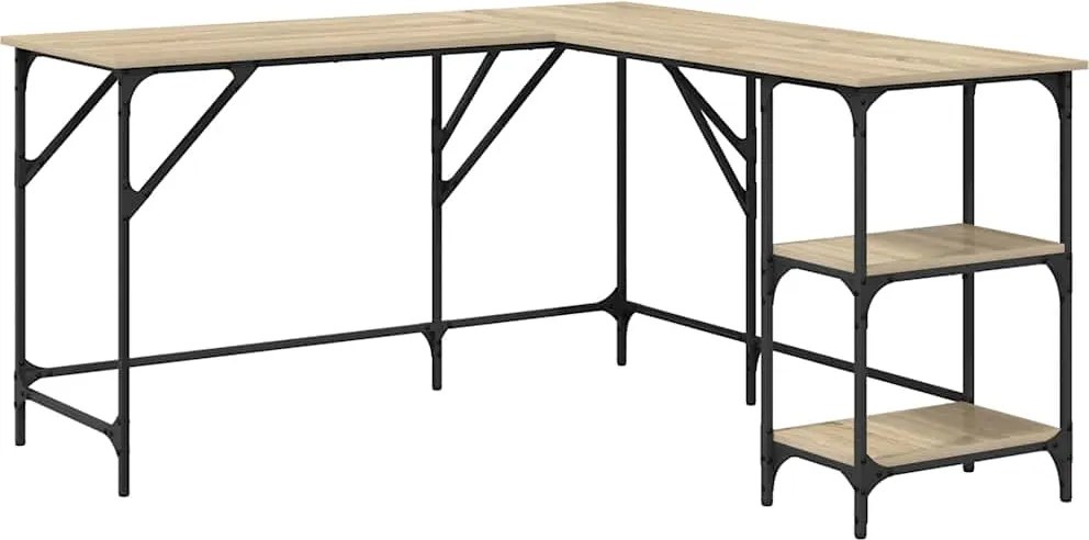 vidaXL sonoma tölgy színű mű fa íróasztal 139x139x75 cm