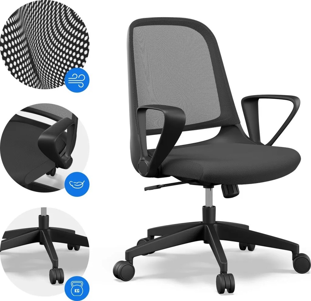 SENSE7 Sopty fekete irodai forgószék fekete