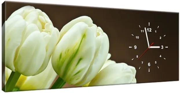 Órás falikép Elbűvölő fehér tulipánok 100x40cm ZP1257A_1I