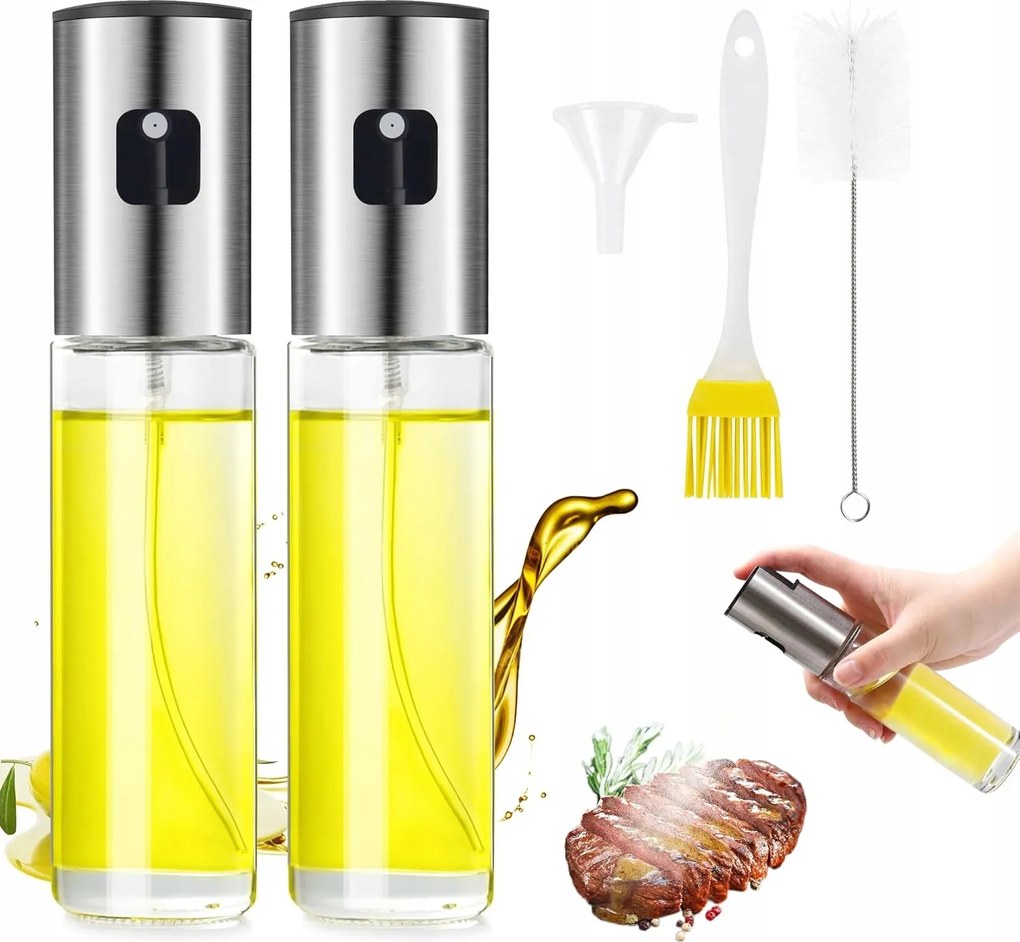 Olajszóró palack 100ML rozsdamentes acél üveg 2 db