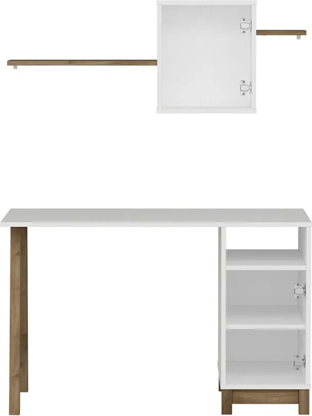 Venaro íróasztal, fehér-dió, 120 cm