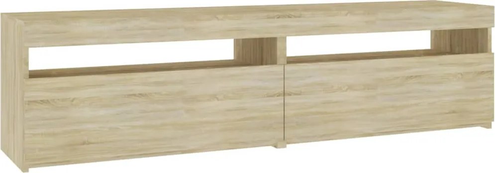 vidaXL 2 db sonoma tölgy színű TV-szekrény LED-ekkel 75 x 35 x 40 cm