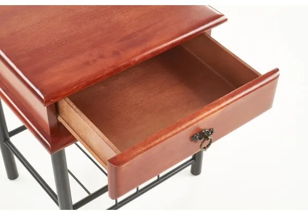 Éjjeliszekrény FIONA 55x48 cm barna/fekete