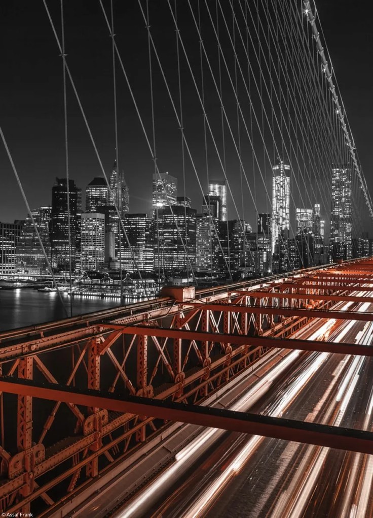 Poszter 20,5x28,4cm Brooklyn híd este 2, Assaf Frank