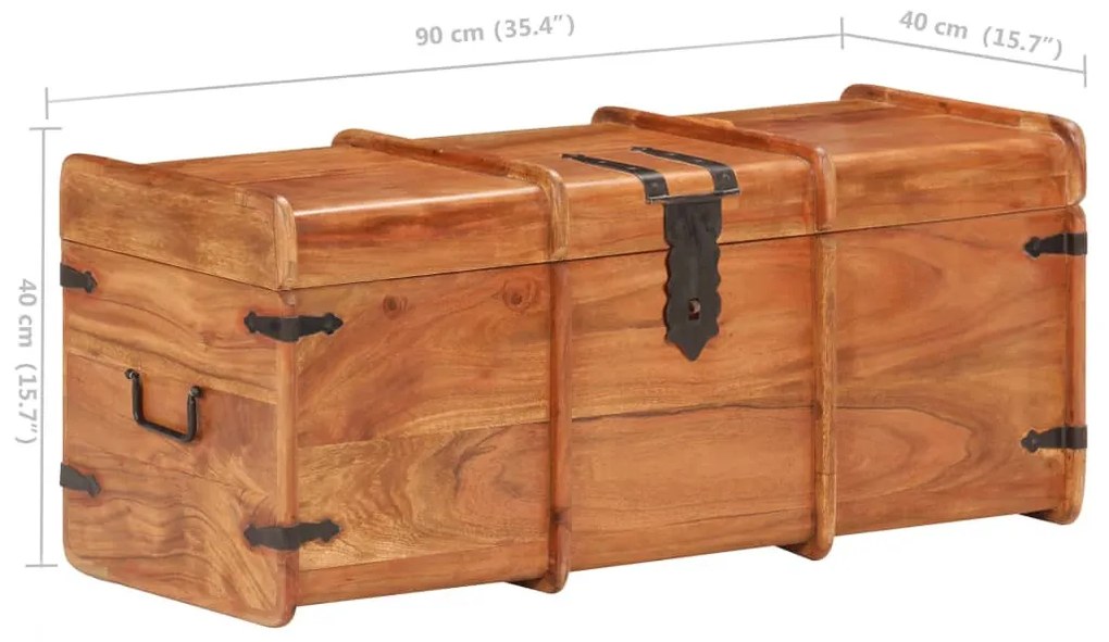 tömör akácfa tárolóláda 90 x 40 x 40 cm