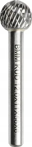 Forgó reszelő Hm fém maró Kud gömbfejű 12x10,8x55,8mm