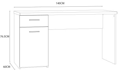Íróasztal GINO fehér/sonoma tölgy