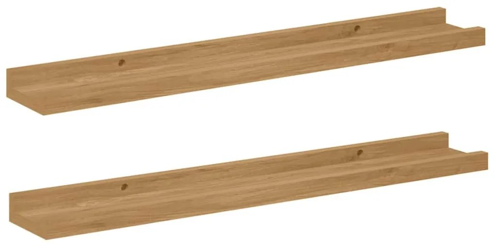 Falpolc polcokkal tárolóval 2 pcs Barna 60 x 9 x 3 cm Faanyag