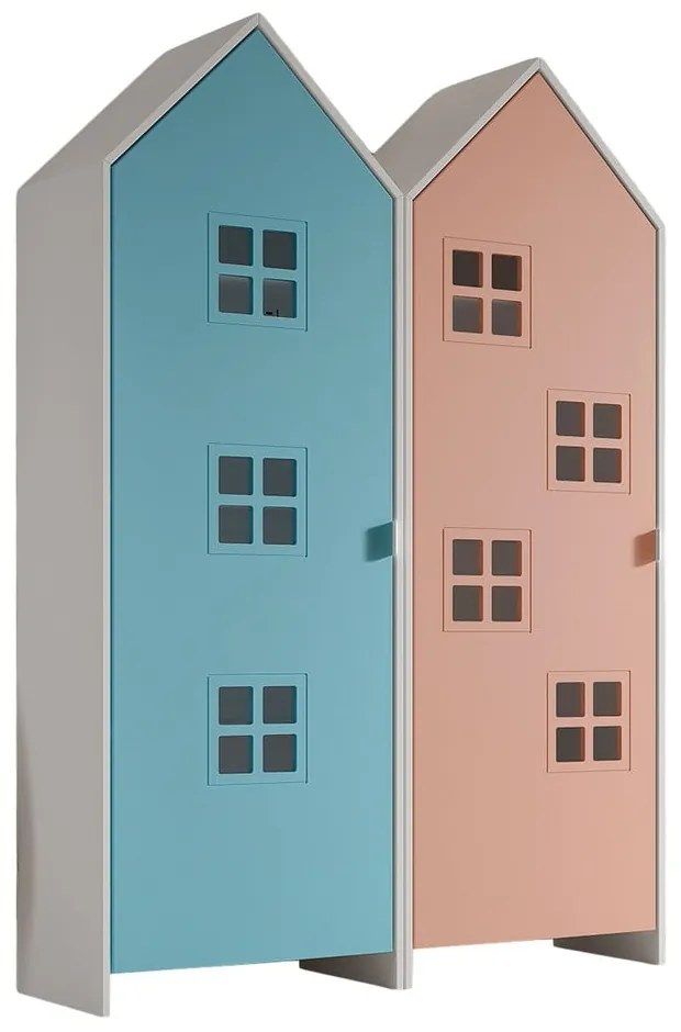 Világoskék-rózsaszín gyerek ruhásszekrény 115x171,5x37 cm Casami – Vipack