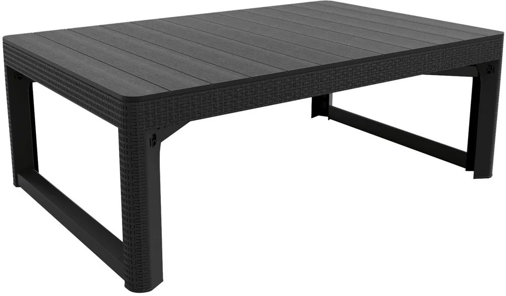 ALLIBERT LYON RATTAN állítható polyrattan kerti asztal, 72 cm - grafit ()