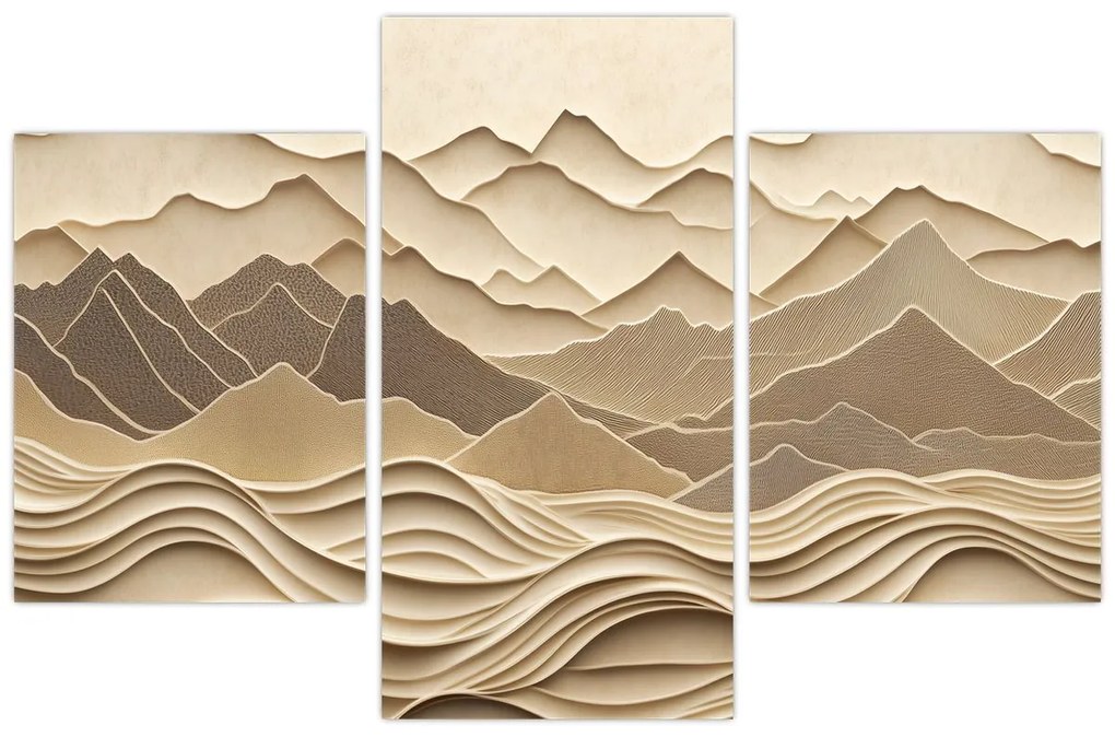 Kép - 3D hegyvonalak (90x60 cm)