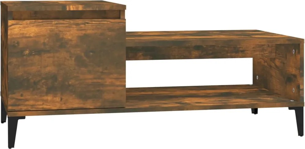 vidaXL füstös tölgy színű fatermék dohányzóasztal 100 x 50 x 45 cm