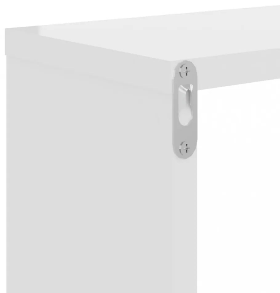 2 db magasfényű fehér szerelt fa fali polc 50 x 15 x 50 cm