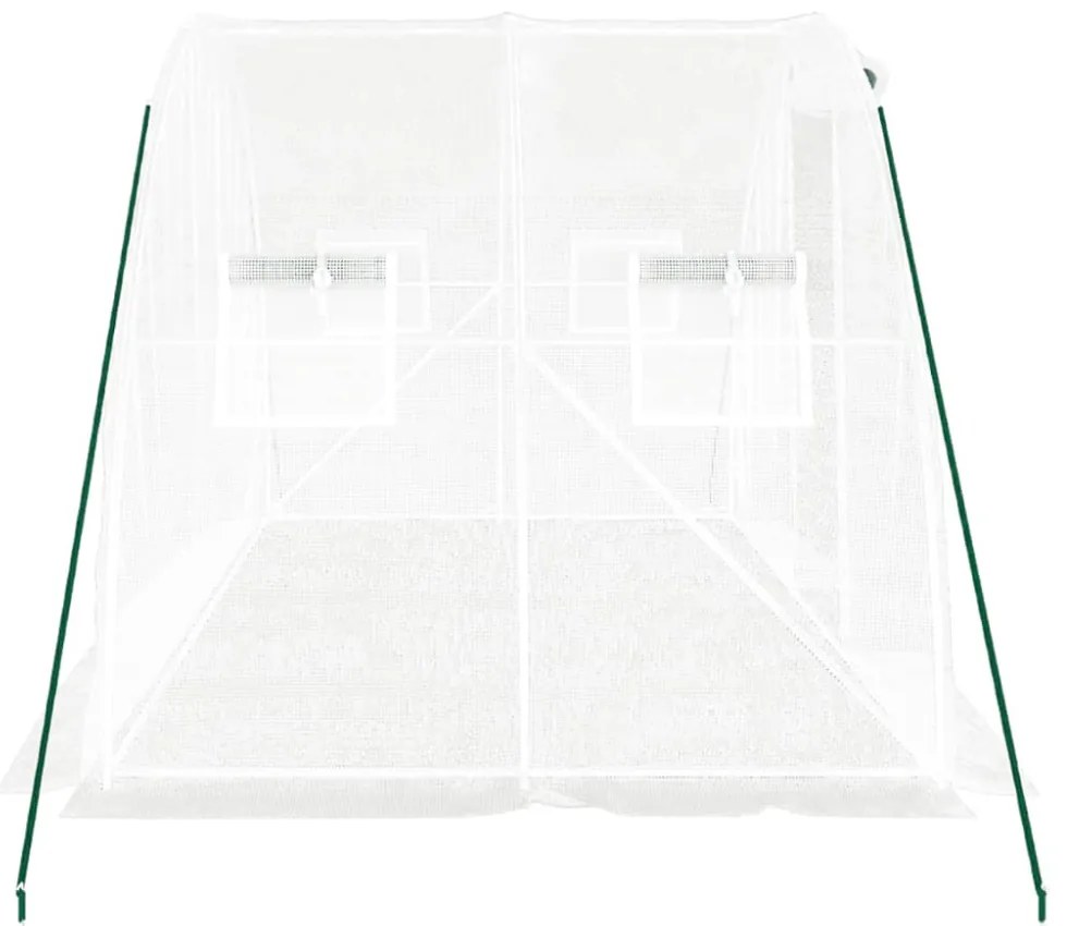 fehér acélvázas melegház 8 m² 4 x 2 x 2 m