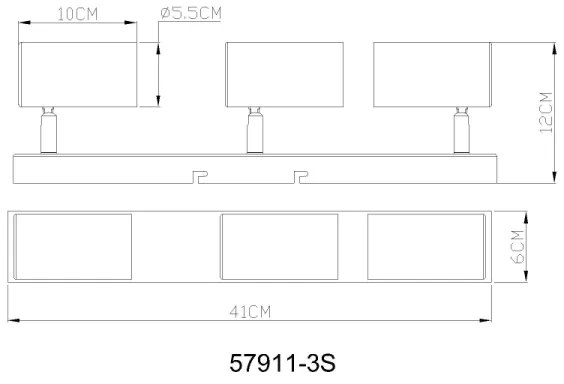 Globo 57911-3S - Spotlámpa ROBBY 3xGU10/25W/230V
