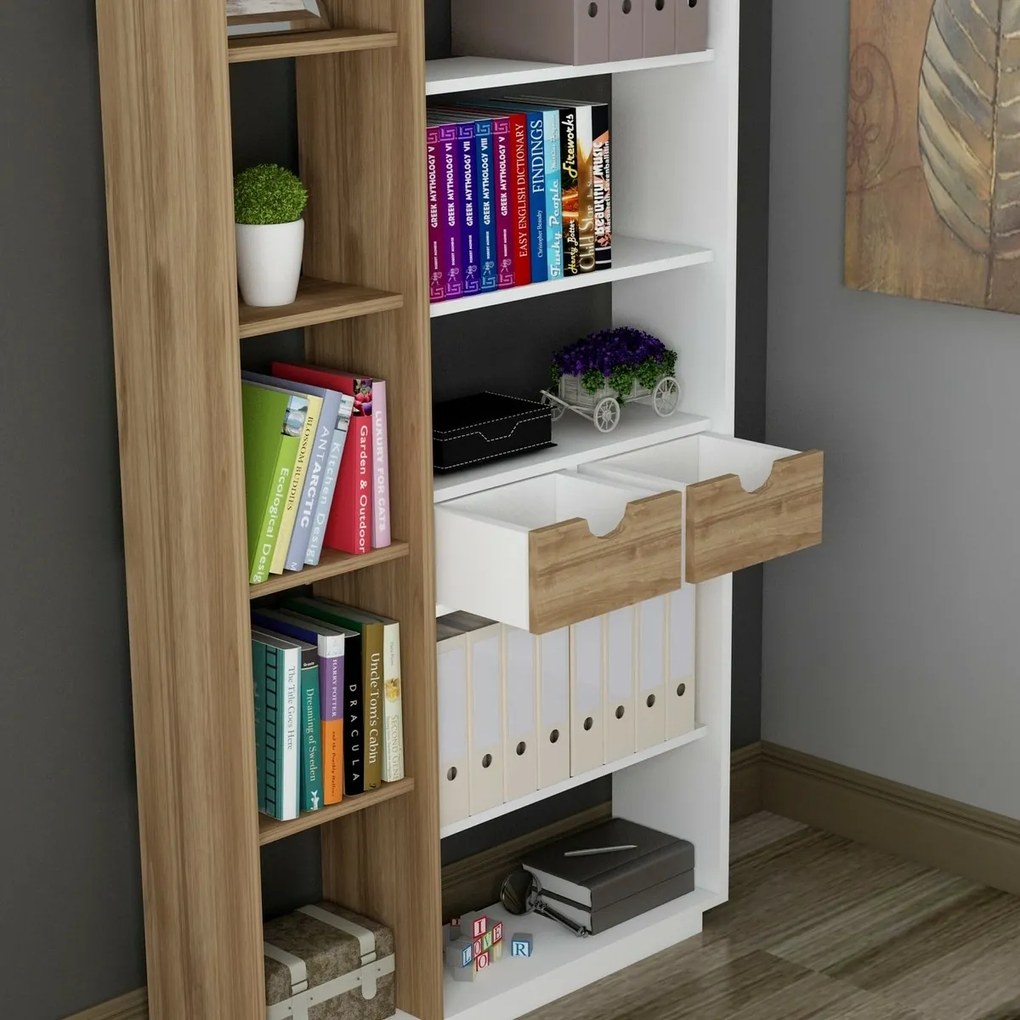 Luma White and Walnut könyvtár