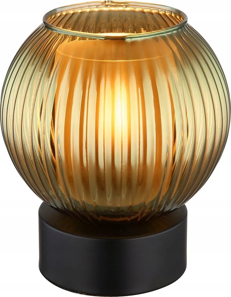 Zöld dekoratív faragott éjjeli asztali lámpa a hálószobába az asztalhoz