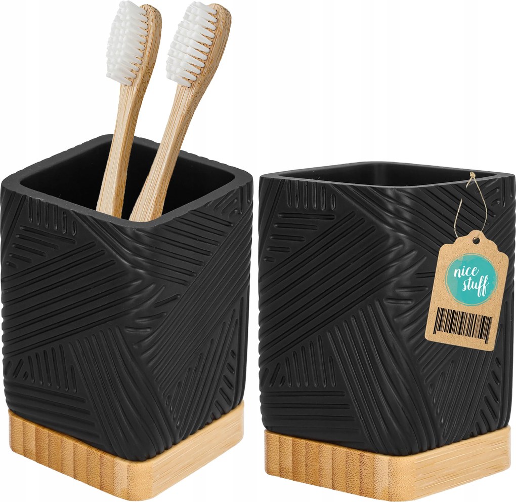 Fogkefetartó bögre fürdőszobai tároló fekete fürdőszobai loft