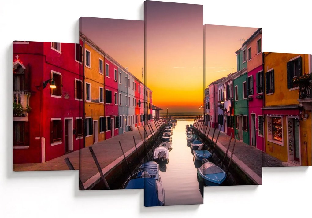 Kép - Naplemente, Burano sziget, Velence, Olaszország (150x105 cm)