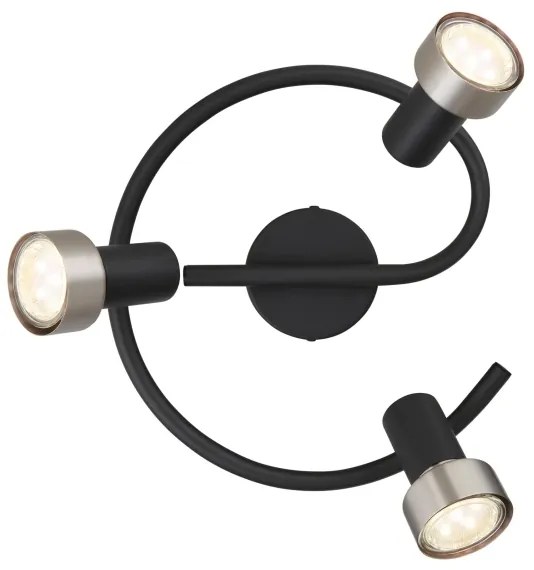 Globo 57917-3N - Spotlámpa MASON 3xGU10/25W/230V fekete/ezüst
