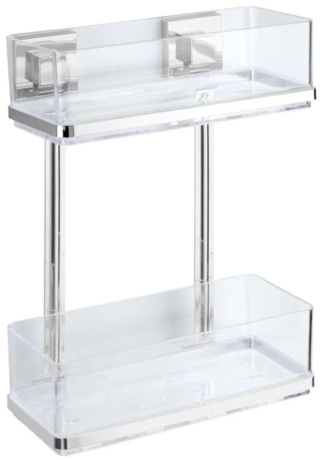 WENKO 22691100-VACUUM-LOC QUADRO ED polc 25,5x32,5 cm ezüst/fényes króm/átlátszó