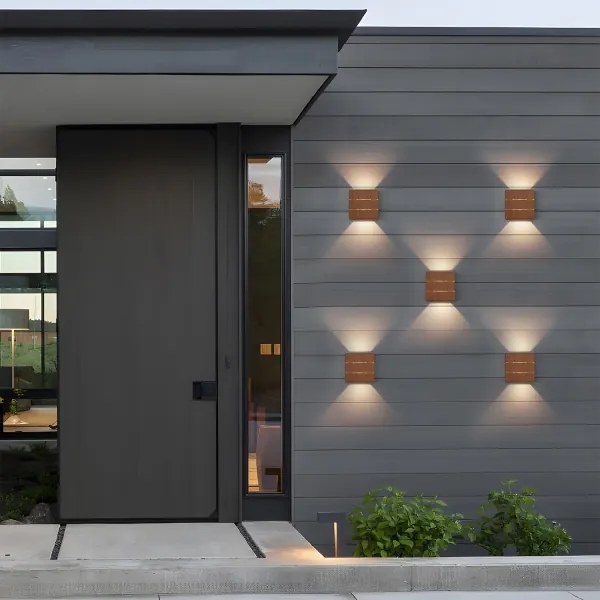 Brilagi - LED kültéri fali lámpatest DOUBLERAY LINE LED/6W/230V fa hatású IP54