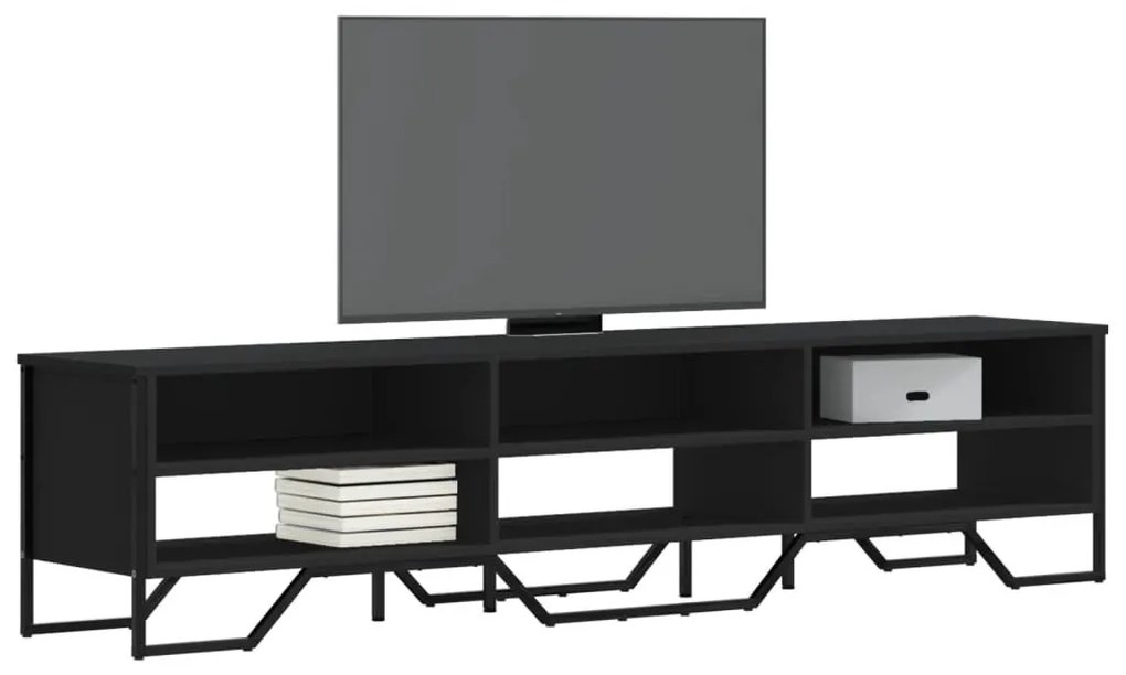 fekete szerelt fa TV-szekrény 180 x 34 x 41 cm