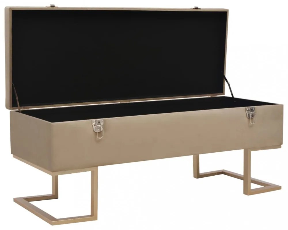 bézs bársonypad tárolórekesszel 105 cm