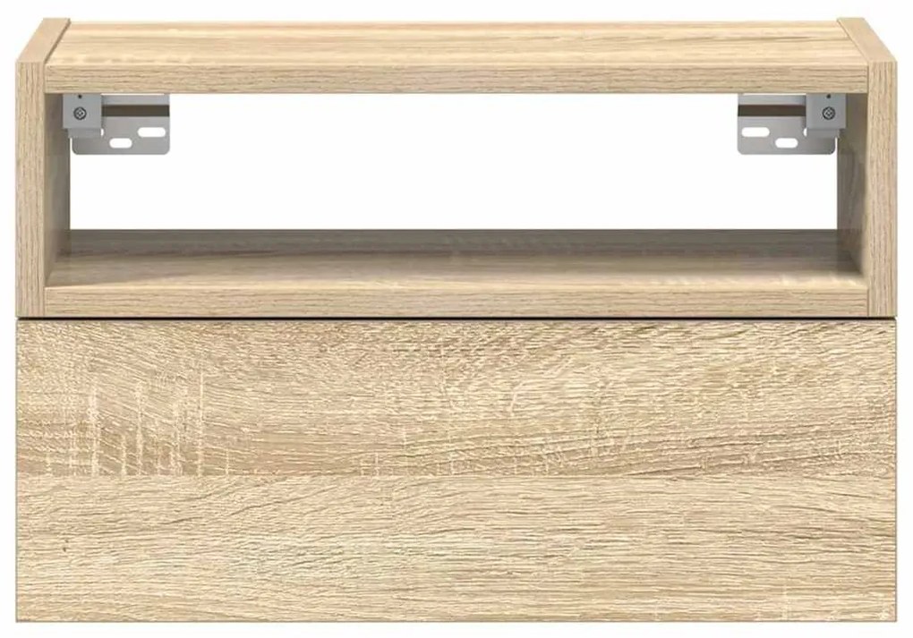 sonoma tölgy színű falra szerelhető éjjeliszekrény 45x26x28,5cm