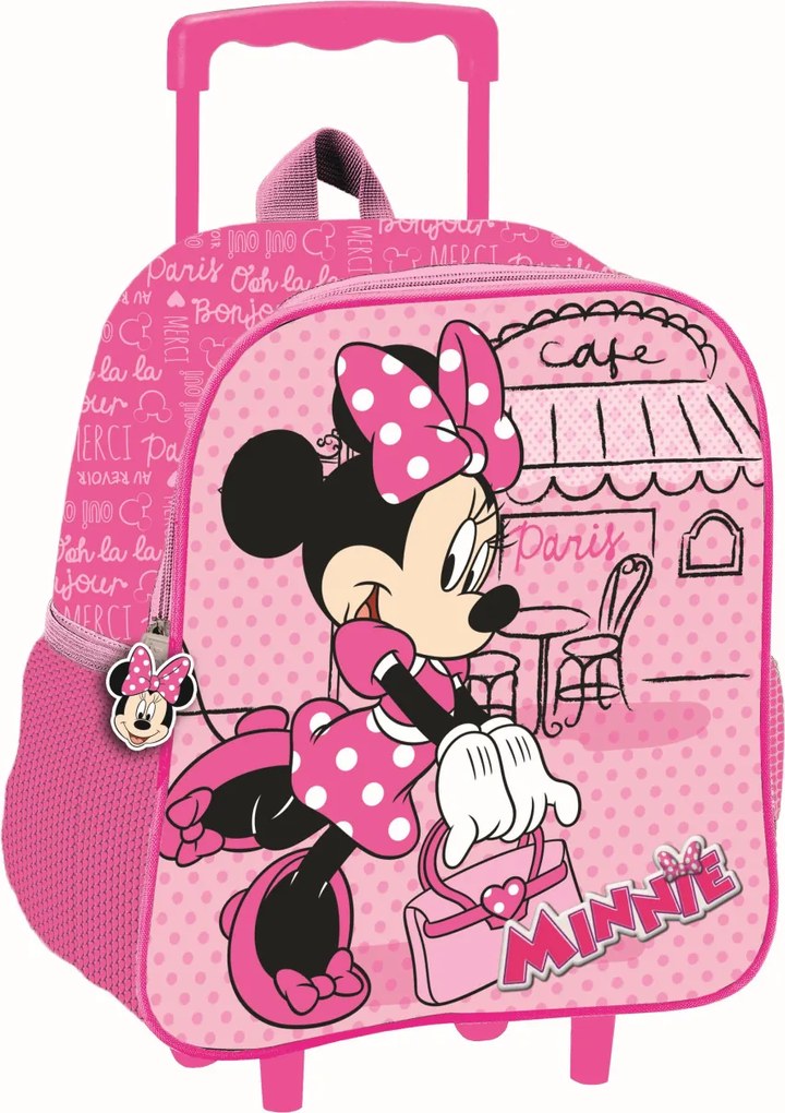 Disney Minnie Paris gurulós ovis 3D hátizsák, táska 32 cm