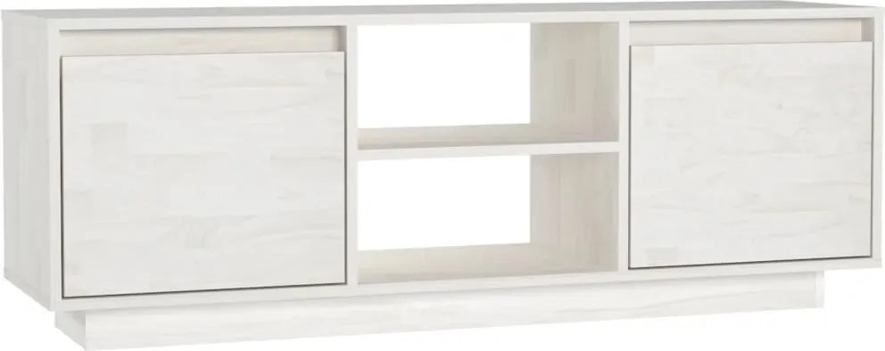 vidaXL fehér tömör fenyőfa TV-szekrény 110 x 30 x 40 cm