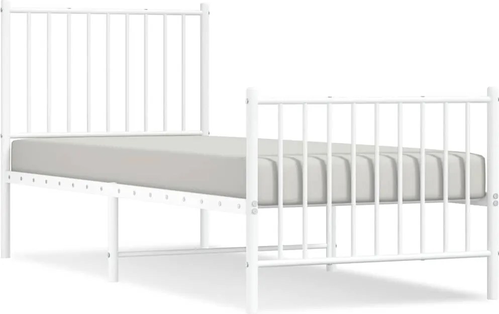 vidaXL fehér fém ágykeret fej- és lábtámlával 80x200 cm