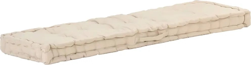 vidaXL bézs pamut raklappadló-párna 120 x 40 x 7 cm